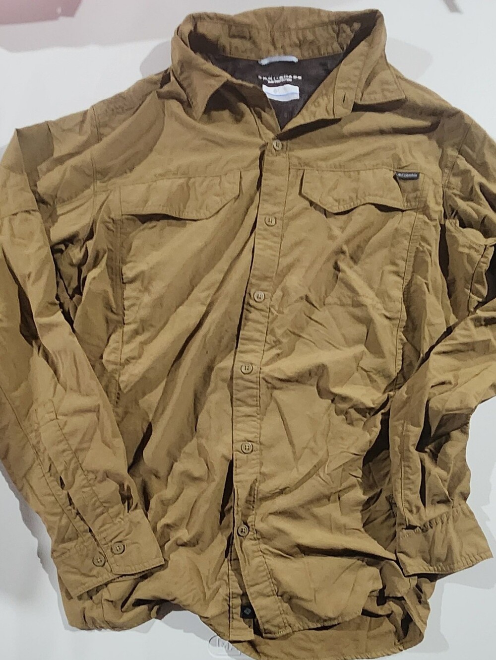 Columbia Omni Shade Brown Shirt Size Large Men